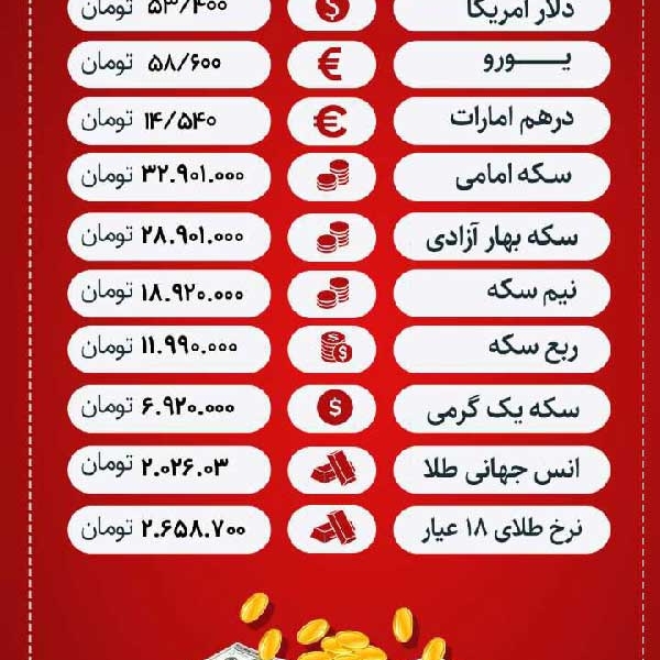 عکس | قیمت روز ارز، سکه و طلا | سه‌شنبه ۱۹ اردیبهشت ۱۴۰۲