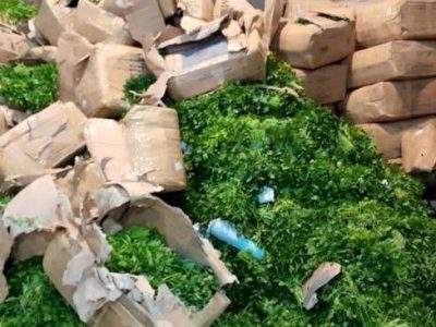 کشف ۳۷۵ کیلوگرم مواد مخدر در کامیون حامل سبزی صادراتی در گمرک آستارا