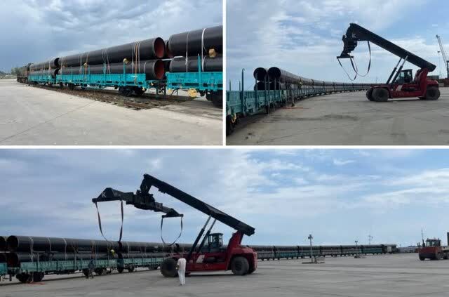 ترانزیت لوله های فولادی ترکیه به ترکمنستان از مسیر بندر کاسپین