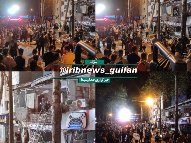 انفجار مهیب ۳ واحد تجاری در رشت با ۵ مصدوم