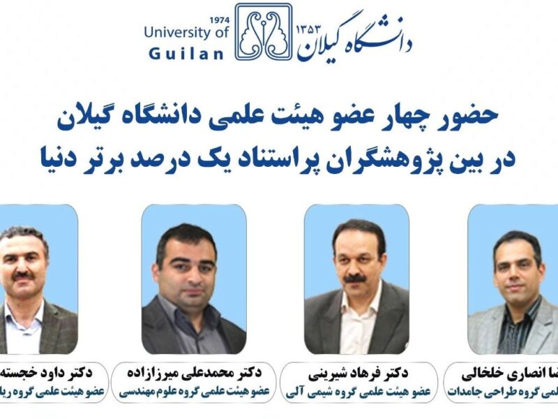 ۴ استاد دانشگاه گیلان در میان پژوهشگران برتر دنیا